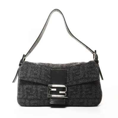 フェンディ FENDI ウール ニット ズッカ マンマバケット ショルダーバッグ【中古】