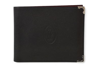 カルティエ 折財布/二つ折り財布 ヴィンテージ Cartier 札入れ メンズ マスト ドゥ カルティエ ブラック/ボルドー【中古】