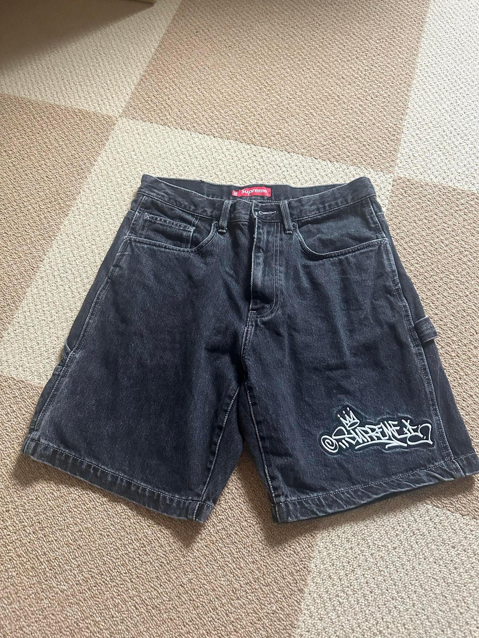 Supreme Handstyle Denim Painter Short "Black"