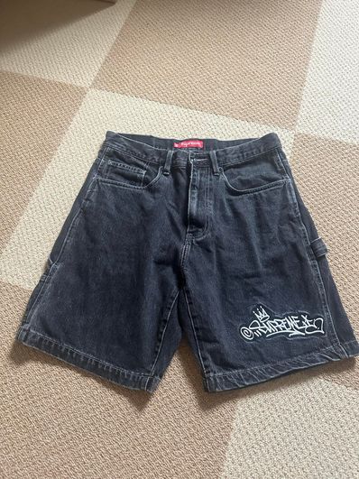 Supreme Handstyle Denim Painter Short "Black"