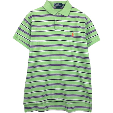 古着 ラルフローレン Ralph Lauren POLO by Ralph Lauren CUSTOM FIT マルチボーダー 半袖 ボーダー ポロシャツ メンズM相当/eaa657538