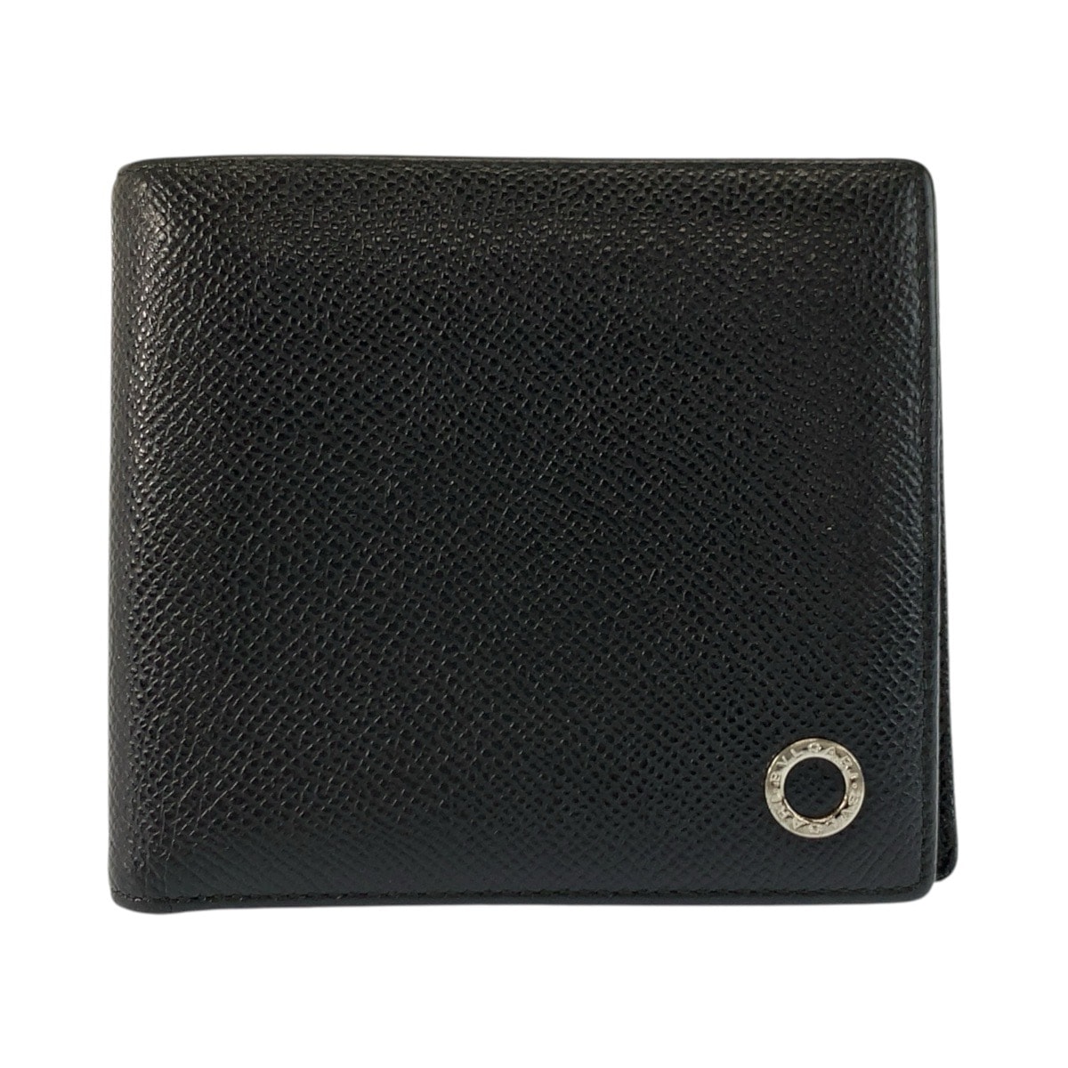 美品 BVLGARI ブルガリ ブルガリブルガリ ブラック 黒 シルバー金具 レザー 折財布 コンパクトウォレット 602583 【中古】