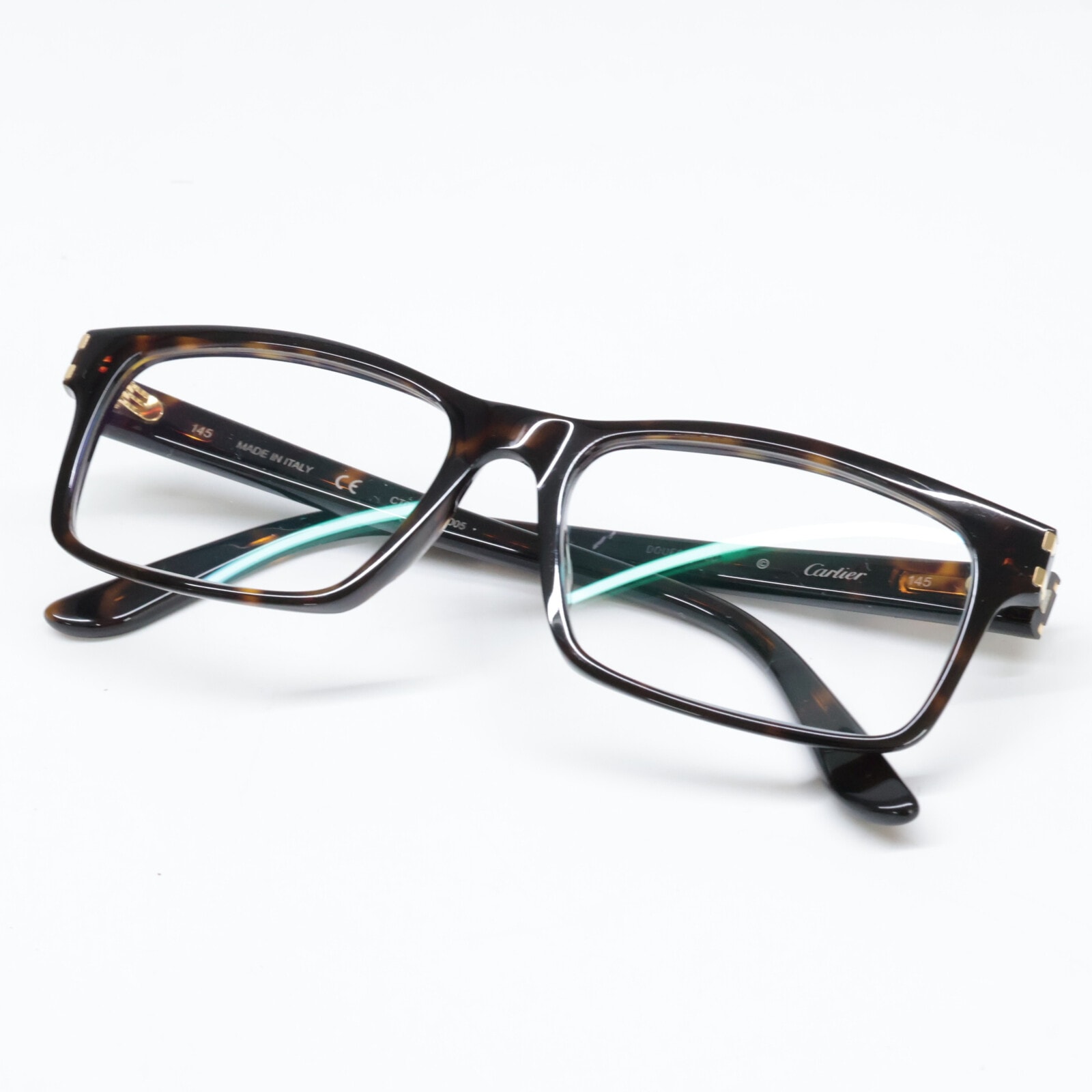 カルティエ 【美品】CT0005O 005 C de Cartier Cドゥカルティエ スクエア メガネフレーム 145