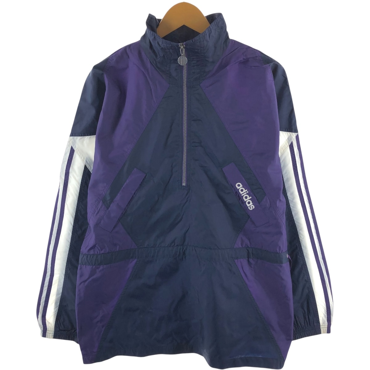古着 80~90年代 アディダス adidas ハーフジップ ナイロンプルオーバー メンズS相当 ヴィンテージ/eaa520924