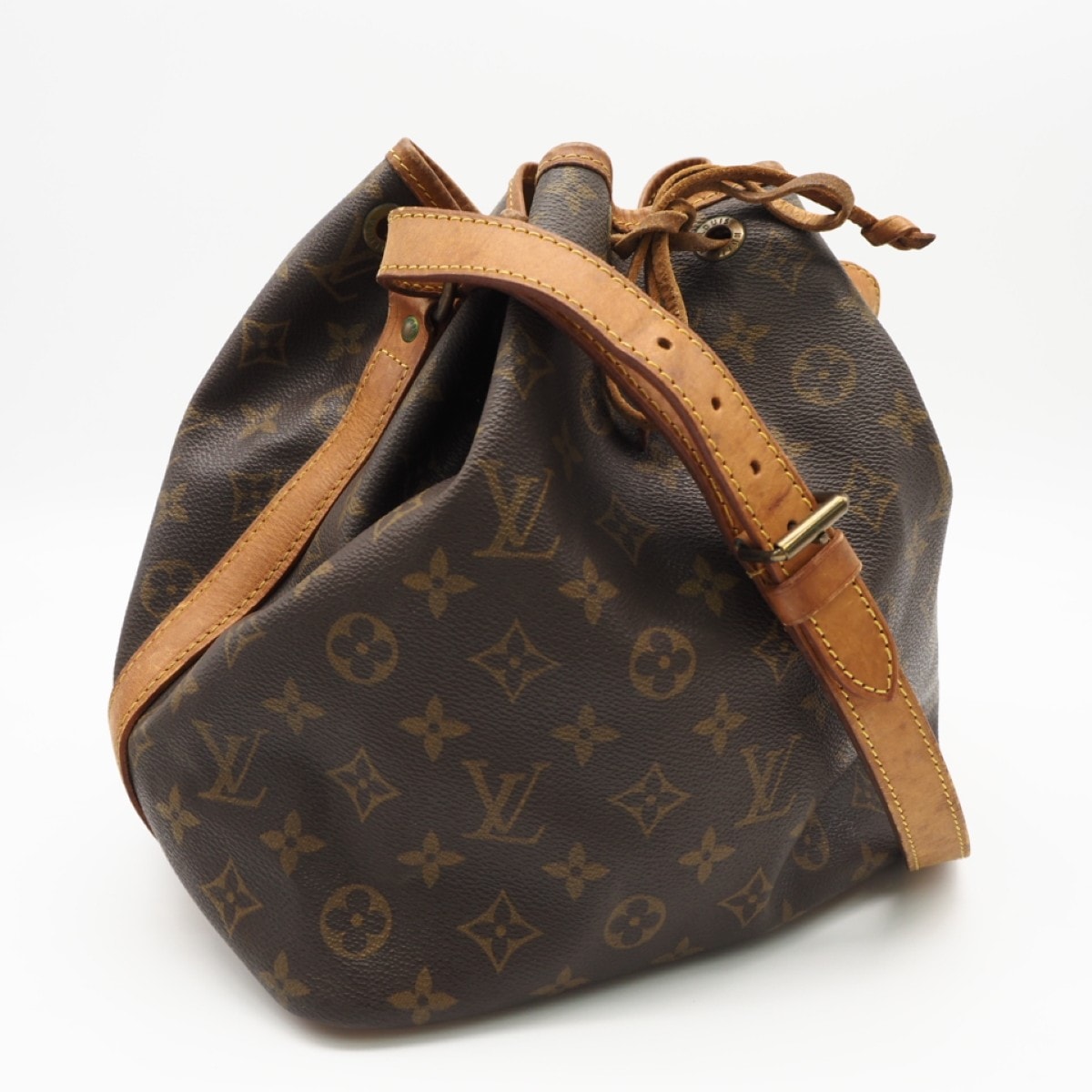 LOUIS VUITTON ルイ・ヴィトン モノグラム プチ ノエ M42226 ショルダーバッグ ブラウン コーティングキャンバス レザー レディース