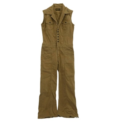 HYSTERIC GLAMOUR ヒステリックグラマー ツナギ 2AP-4170 バッグプリント ノースリーブ オールインワン つなぎ ブラウン系 FREE【中古】