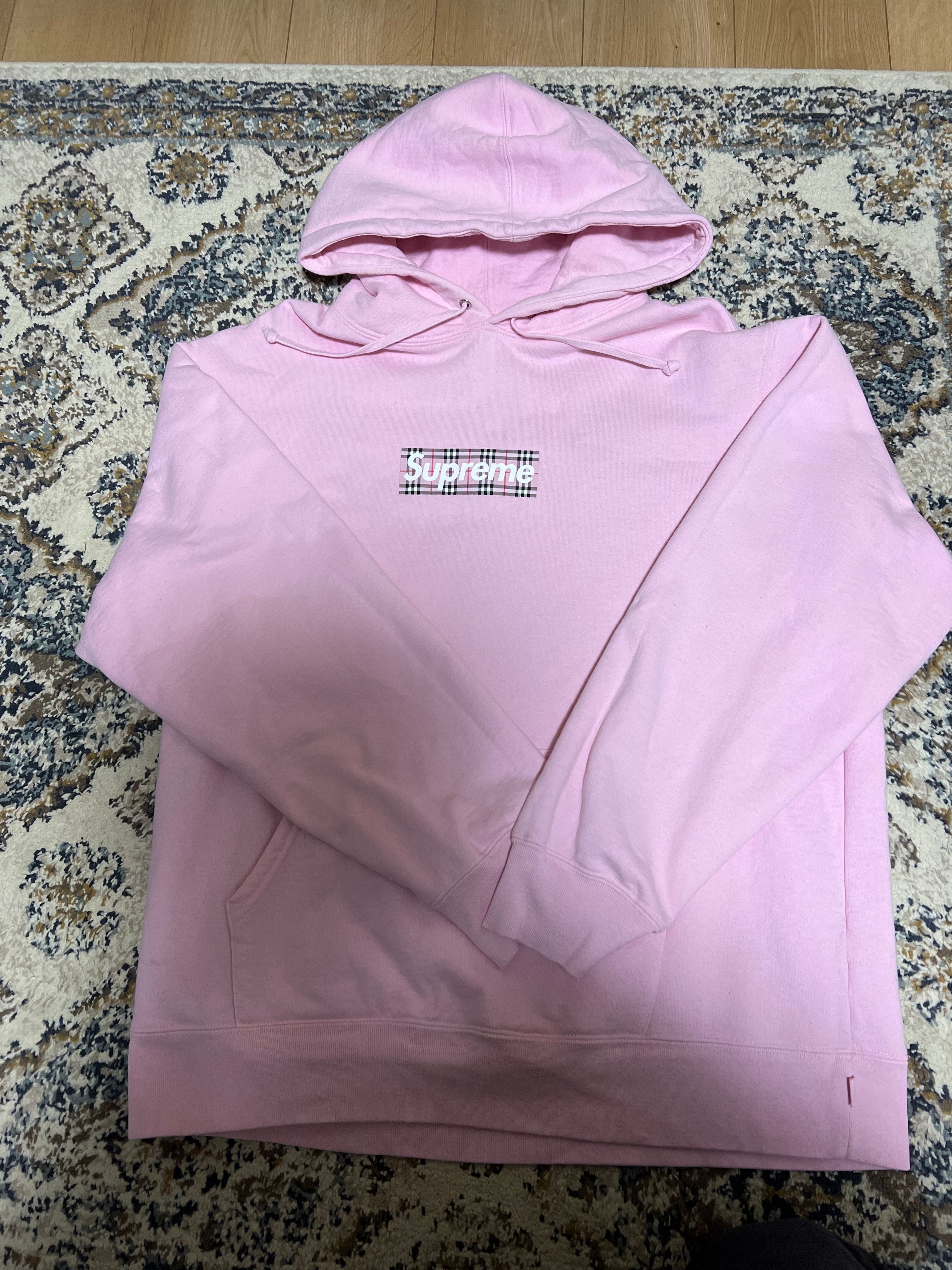 Supreme / Burberry Box Logo Hooded Sweatshirt "Pink"
