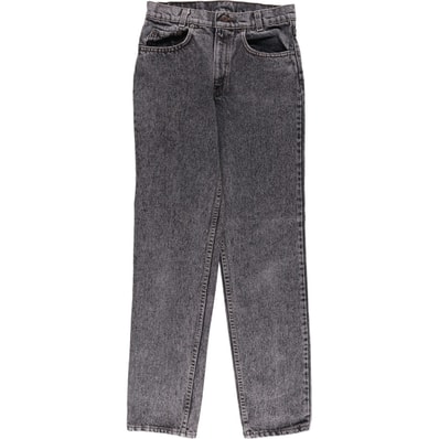 古着 リーバイス Levi's 505 ケミカルウォッシュ ブラックデニム テーパードデニムパンツ USA製 レディースL(w28)相当/evb033504