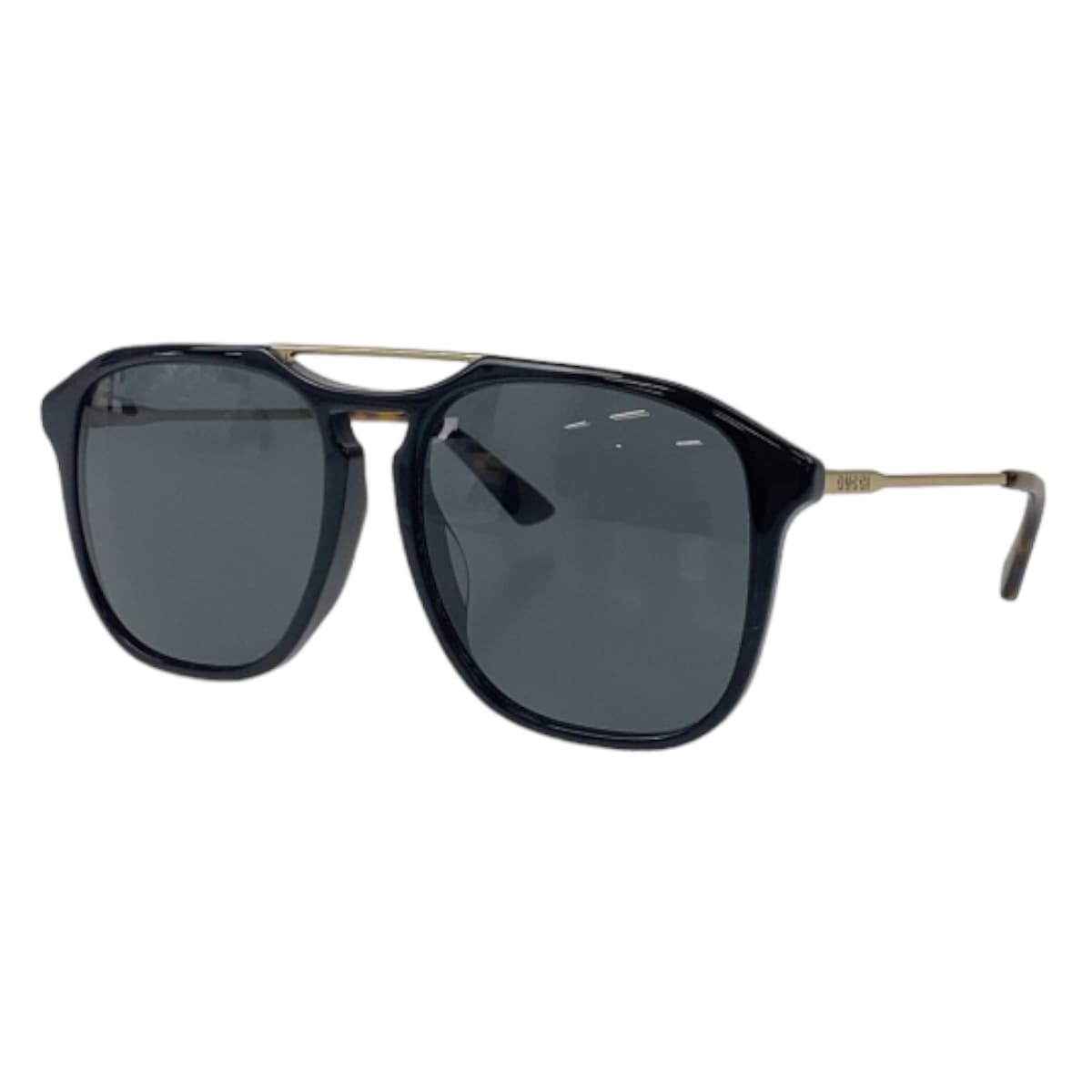美品 GUCCI グッチ ブラック ブラウン ゴールド金具 プラスチック サングラス ウェリントン 506436 【中古】