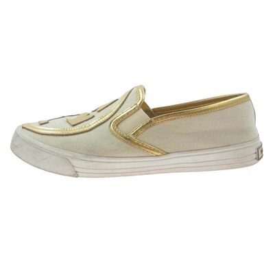 Tory Burch トリーバーチ スニーカー ロゴ スリッポン スニーカー ベージュ系【中古】