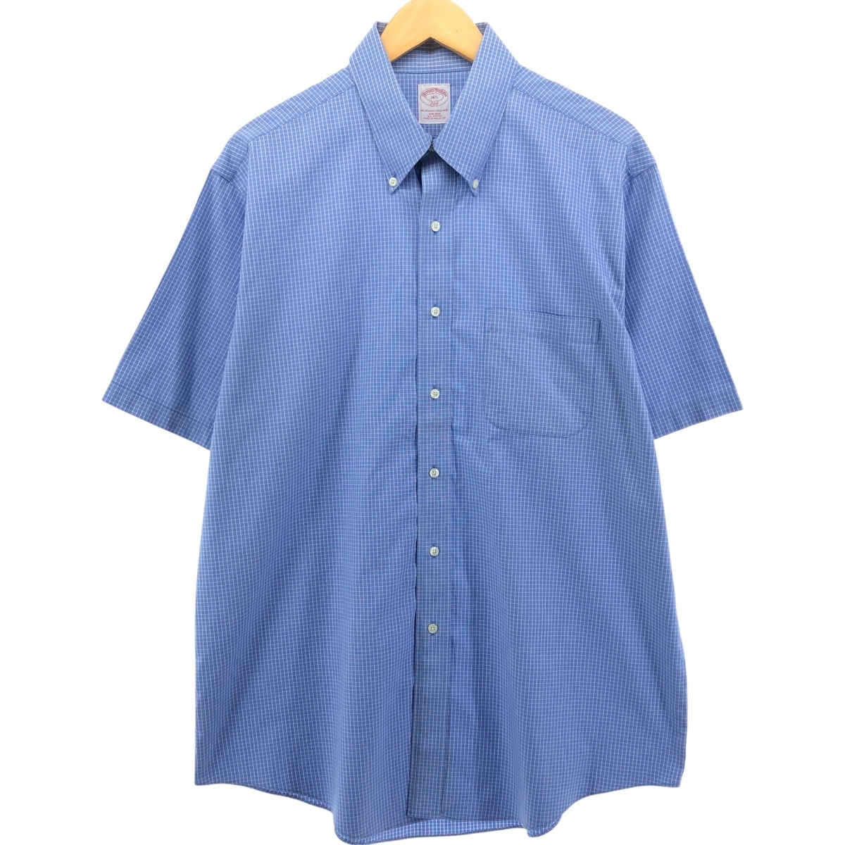 古着 ブルックスブラザーズ Brooks Brothers 346 半袖 ボタンダウン チェックシャツ メンズL相当/eaa551033