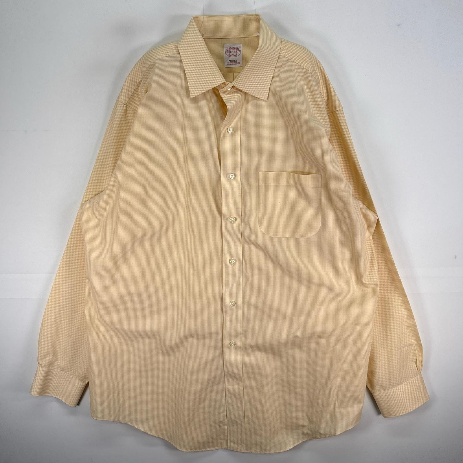古着 ブルックスブラザーズ Brooks Brothers 長袖シャツ 胸ポケ カラーステイ REGULAR FIT L  イエロー系 チェック メンズ