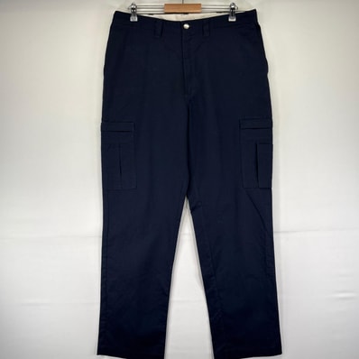 古着 ディッキーズ Dickies パンツ ワークパンツ カーゴパンツ サイドポケット ジッパーフライ ワンポイント w38 L34 ネイビー系 メンズ