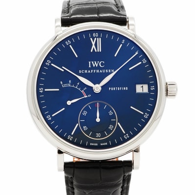 【6wea0081】IWC アイダブリューシー シャフハウゼン ポートフィノハンドワインドエイトデイズ IW510106 ネイビー文字盤【中古】腕時計 メンズ