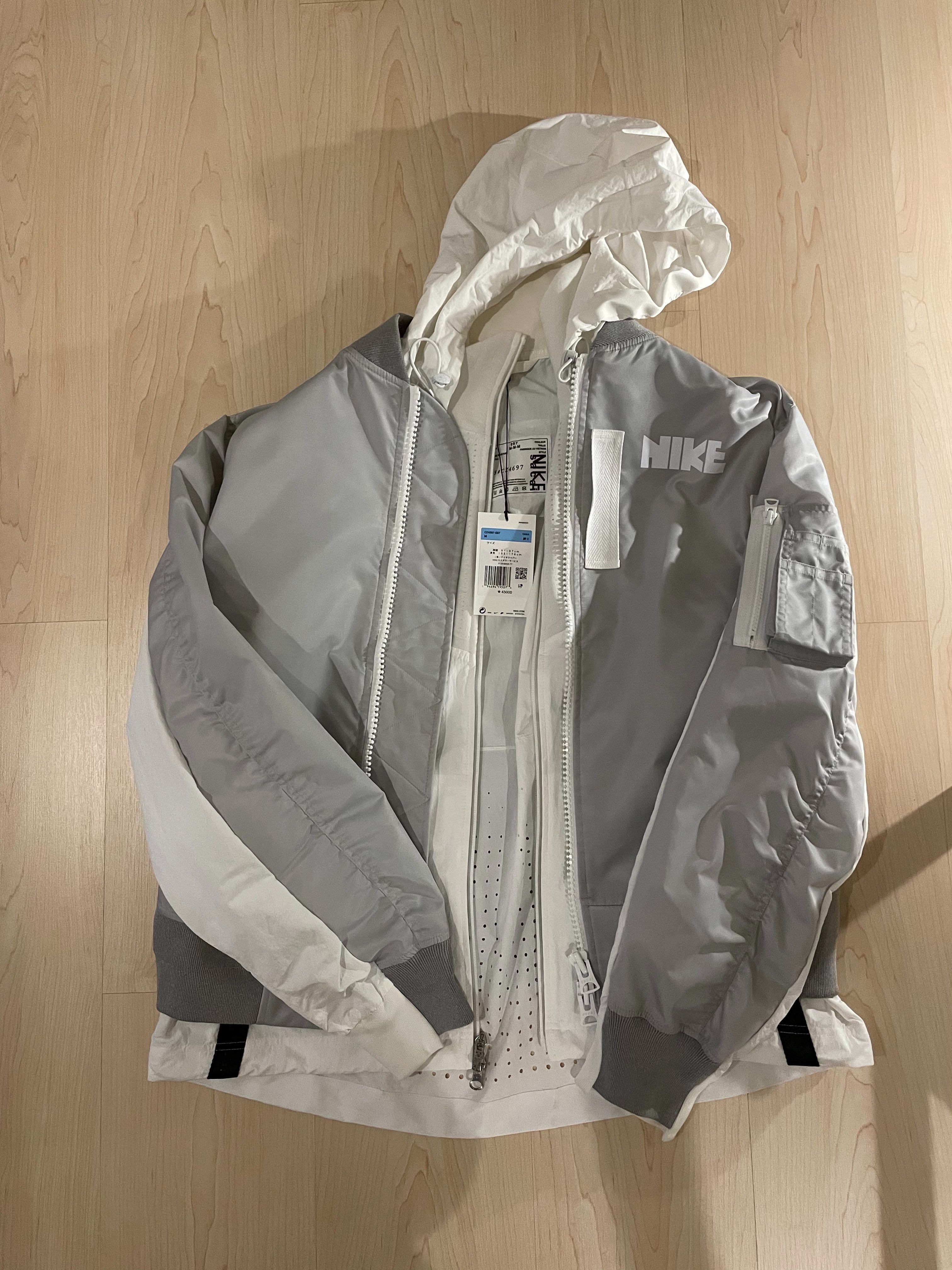 Nike x Sacai NRG Layered Bomber Jacket "Grey Fog"