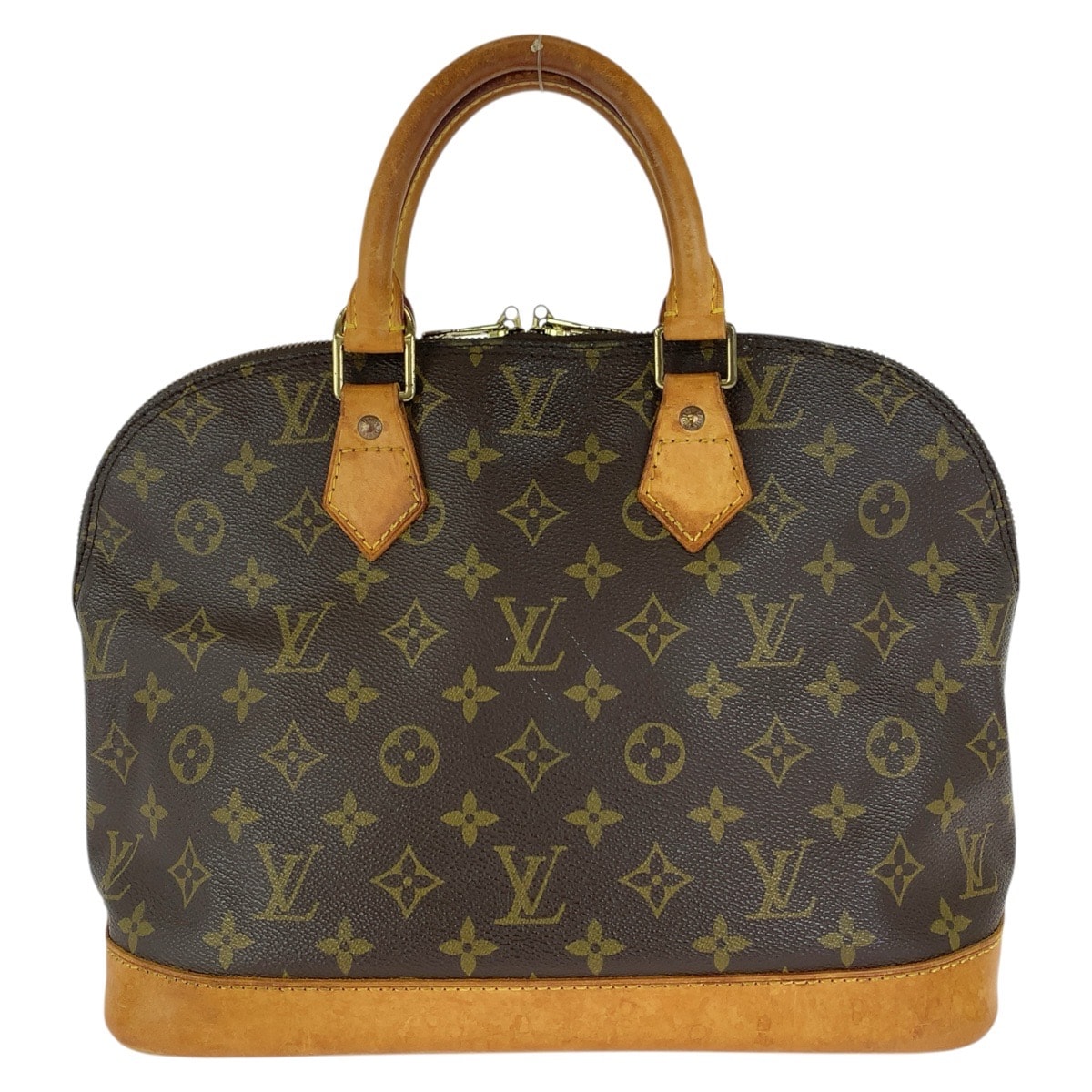 LOUIS VUITTON ルイヴィトン モノグラム アルマ ブラウン ゴールド金具 PVC レザー/ ハンドバッグ 1-0292495 【中古】