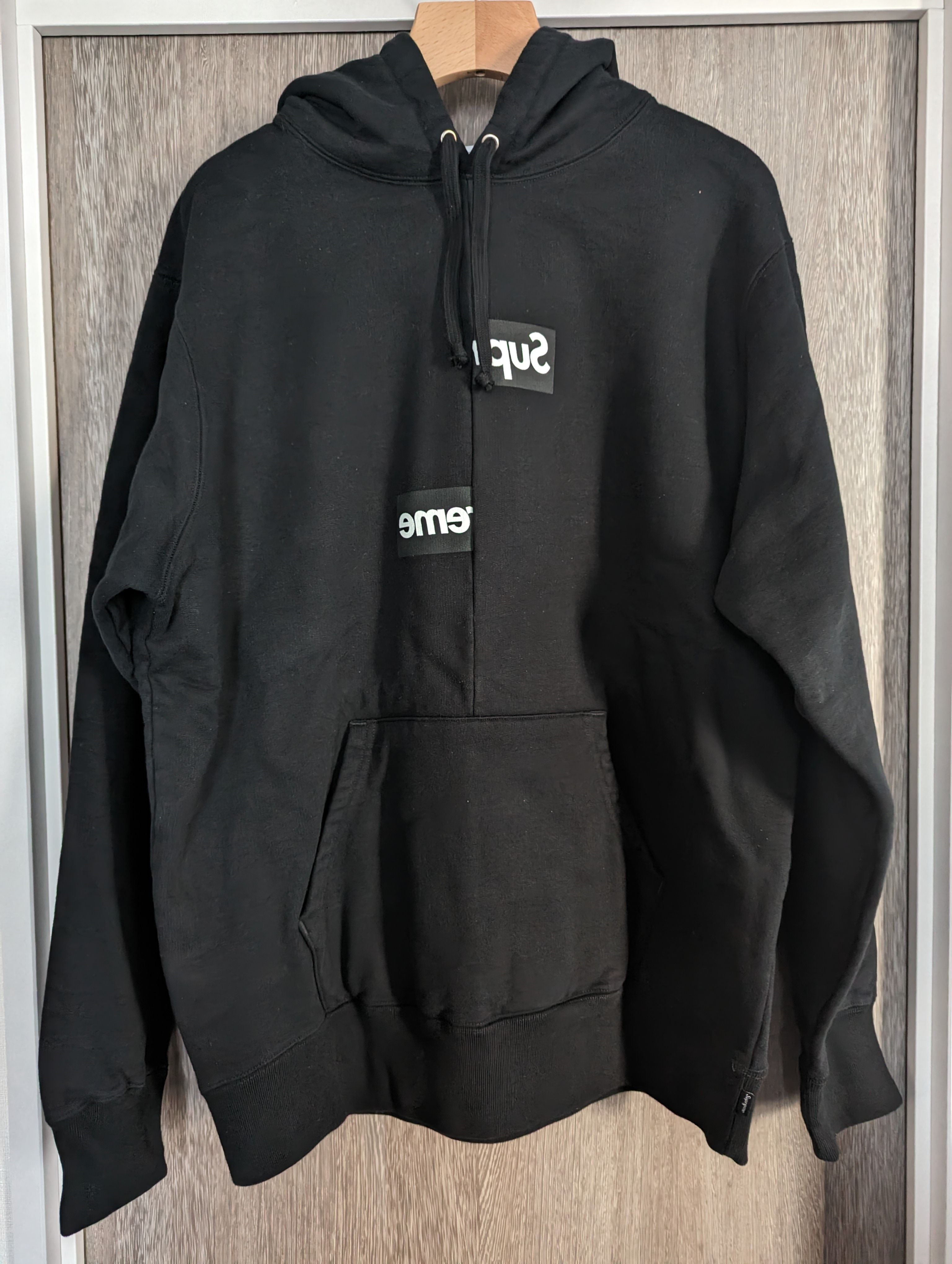 Supreme / Comme des Garçons SHIRT® Split Box Logo Hooded Sweatshirt "Black"