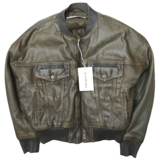 Acne Studios アクネストゥディオズ イタリア製 Dyed Denim Bomber Jacket 製品染め デニムボンバージャケット FN-WN-OUTW000844 34 BROWN/INDIGO 中綿 ブルゾン アウター g28504