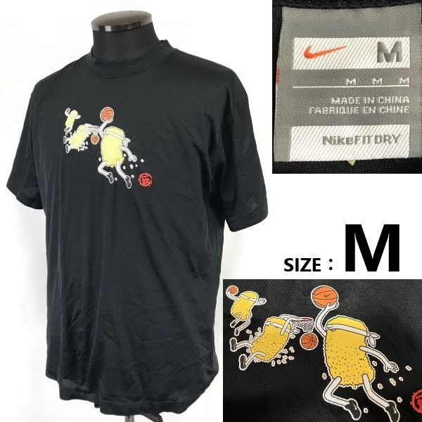 限定激レア/00s/Vintage★ナイキ/NIKE★カツくん/バスケットボール/半袖Tシャツ【メンズM/黒/black】部活応援キャラ/Tops/Shirts◆sBH966
