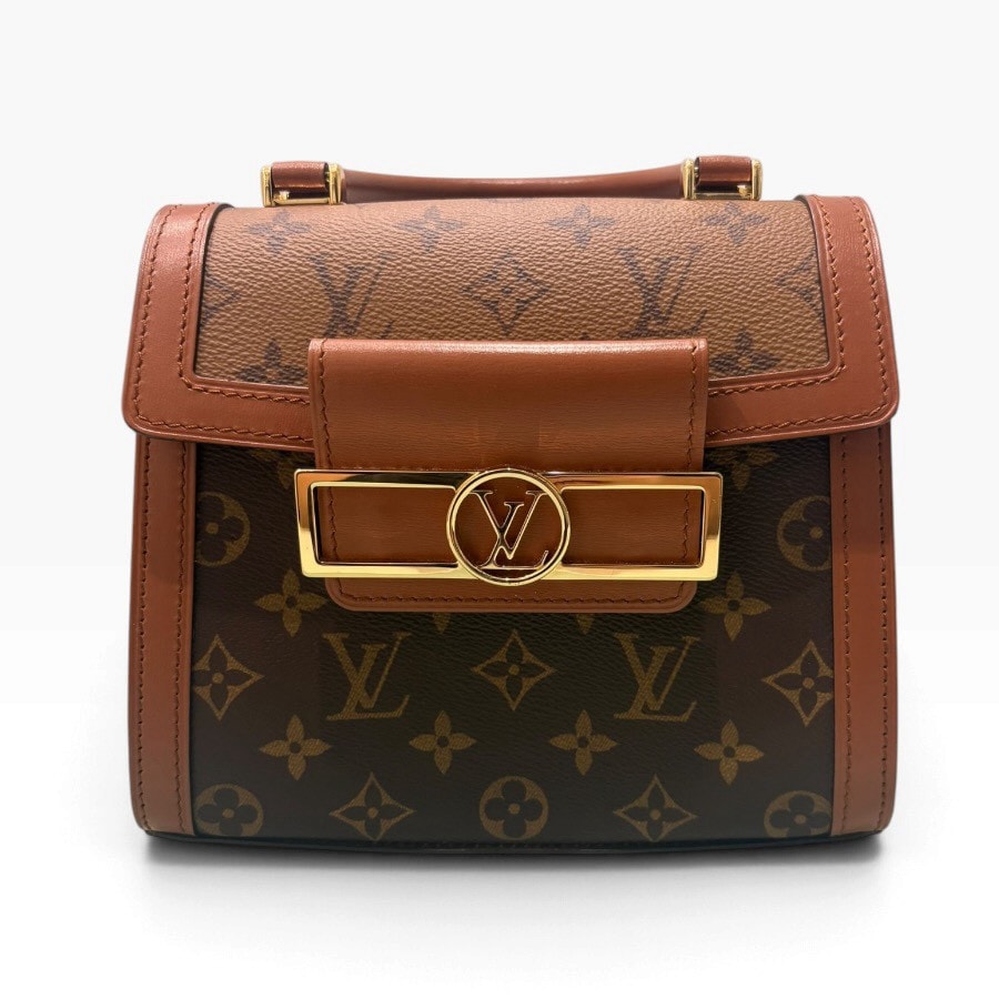 美品 LOUIS VUITTON ルイヴィトン モノグラム ドーフィーヌ キャピタル ブラウン ゴールド金具 レザー ハンドバッグ S1-00268 【中古】