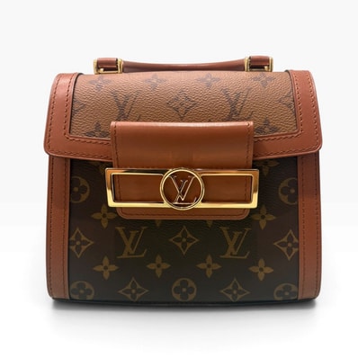 美品 LOUIS VUITTON ルイヴィトン モノグラム ドーフィーヌ キャピタル ブラウン ゴールド金具 レザー ハンドバッグ S1-00268 【中古】