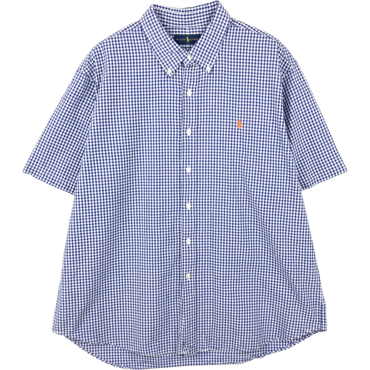古着 ラルフローレン Ralph Lauren RALPH LAUREN ギンガムチェック 半袖 ボタンダウン チェックシャツ メンズXXL相当/eaa660135