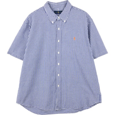 古着 ラルフローレン Ralph Lauren RALPH LAUREN ギンガムチェック 半袖 ボタンダウン チェックシャツ メンズXXL相当/eaa660135