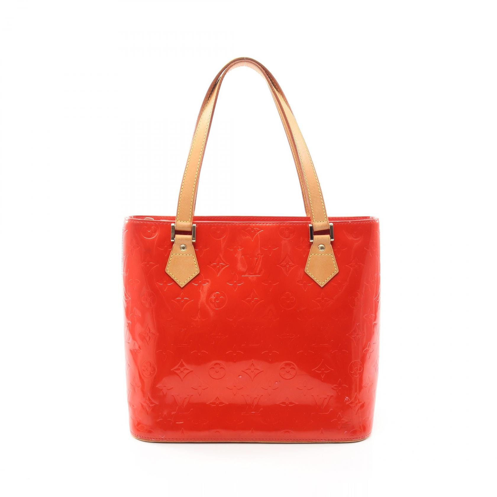 ルイ・ヴィトン LOUIS VUITTON ヒューストン モノグラムヴェルニ ルージュ ハンドバッグ バッグ レザー レッド レディース レッド系 M91092 【中古】