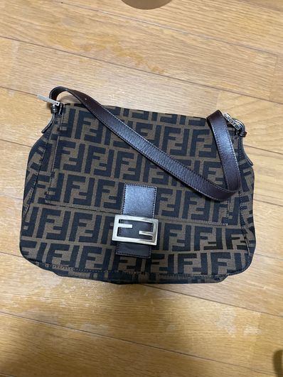 FENDI Zucca Mama Baguette Canvas Shoulder Bag "Brown"