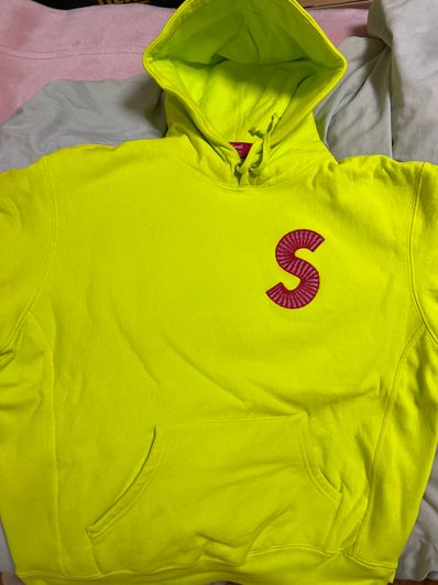 Supreme S Logo Hooded Sweatshirt "Acid Green" (20FW)