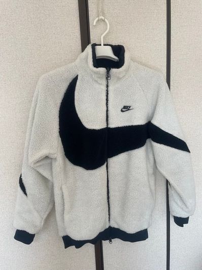 Nike Big Swoosh Reversible Boa Jacket "Sail/Dark Obsidian"