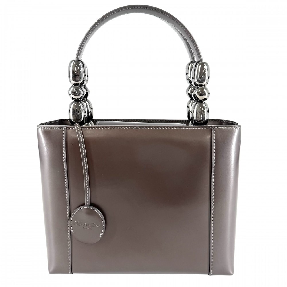 Christian Dior クリスチャンディオール ハンドバッグ マリスパール レザー    ブラウン系 ガンメタル金具 レディース【中古品】