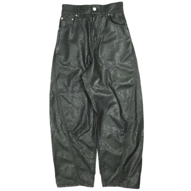 ADAM ET ROPE アダムエロペ 24AW カービィー5ポケットパンツ GAS24130 36 ブラック フェイクレザー ボトムス g26236
