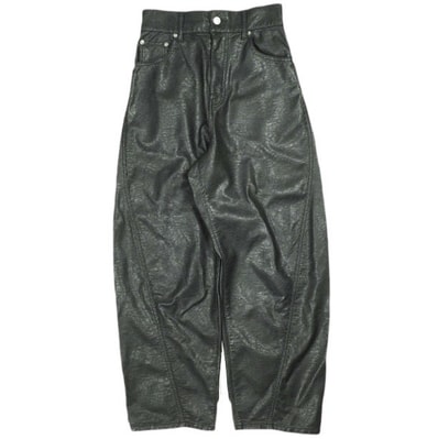 ADAM ET ROPE アダムエロペ 24AW カービィー5ポケットパンツ GAS24130 36 ブラック フェイクレザー ボトムス g26236