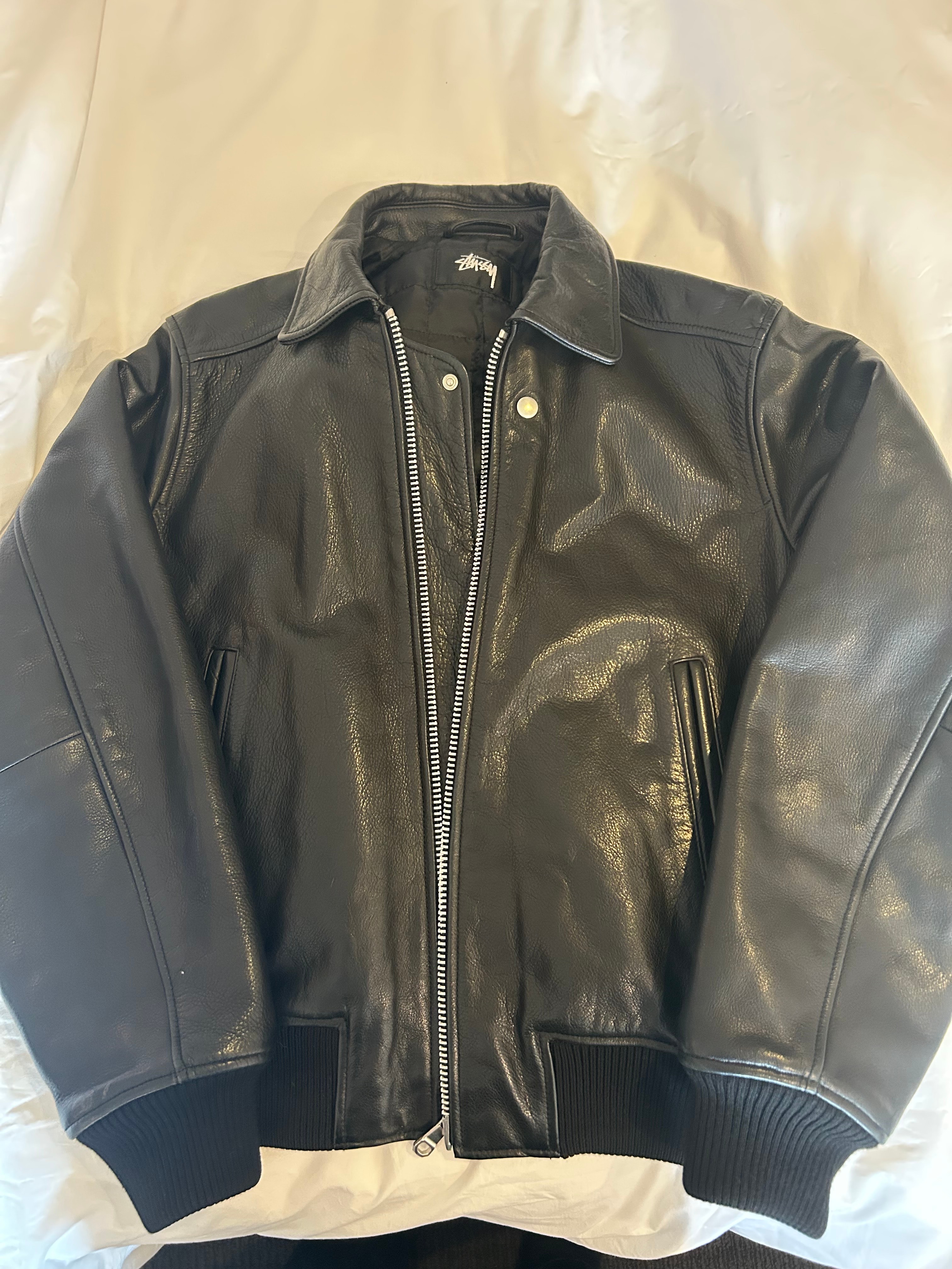 Stussy Leather Flight Jacket "Black"