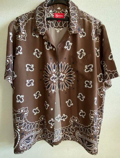 Supreme Bandana Silk S/S Shirt "Brown"