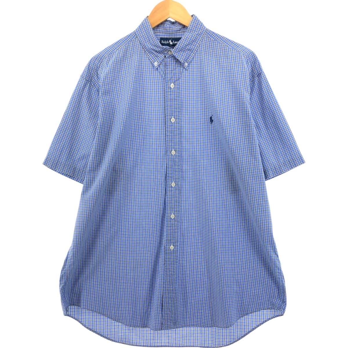 古着 ラルフローレン Ralph Lauren BLAKE 半袖 ボタンダウン チェックシャツ メンズL相当/eaa558398