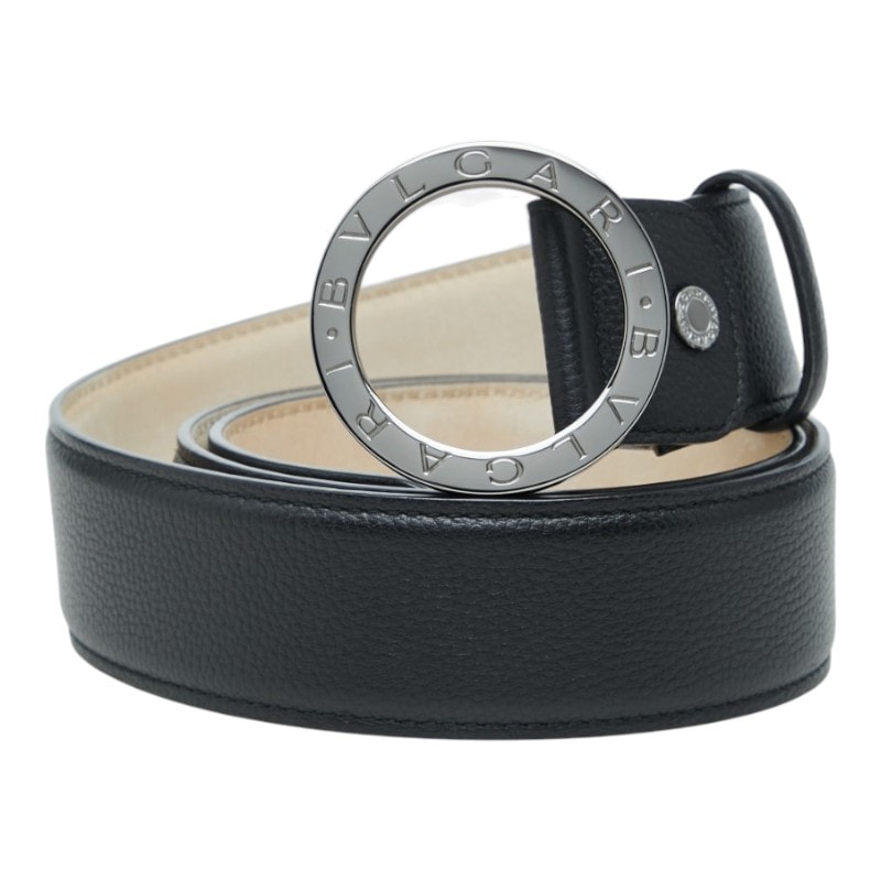 ブルガリ ブルガリブルガリ ロゴ バックルベルト 281920 ブラック レザー メンズ BVLGARI 【中古】