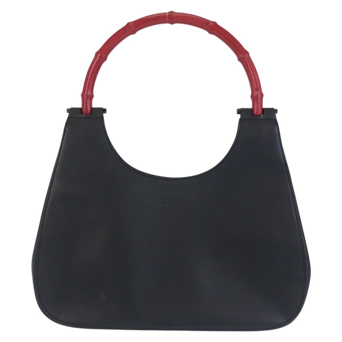 GUCCI グッチ バンブー ブラック 黒 レッド レザー バンブー/ ショルダーバッグ ホーボー 503643 【中古】