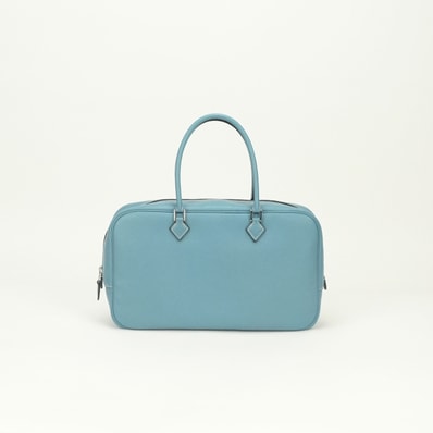 エルメス HERMES プリュムエラン28 バッグ トートバッグ エプソン ブルージーン Bleu Jean ブルー Blue 青 シルバー金具 ハンドバッグ ヴォーエプソン