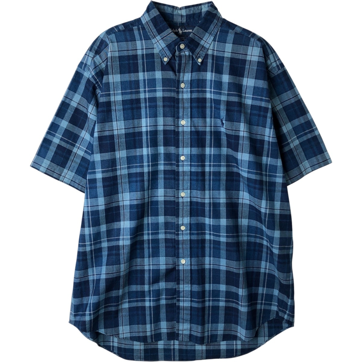 古着 ラルフローレン Ralph Lauren BLAKE 半袖 ボタンダウン チェックシャツ メンズL相当/eaa477573