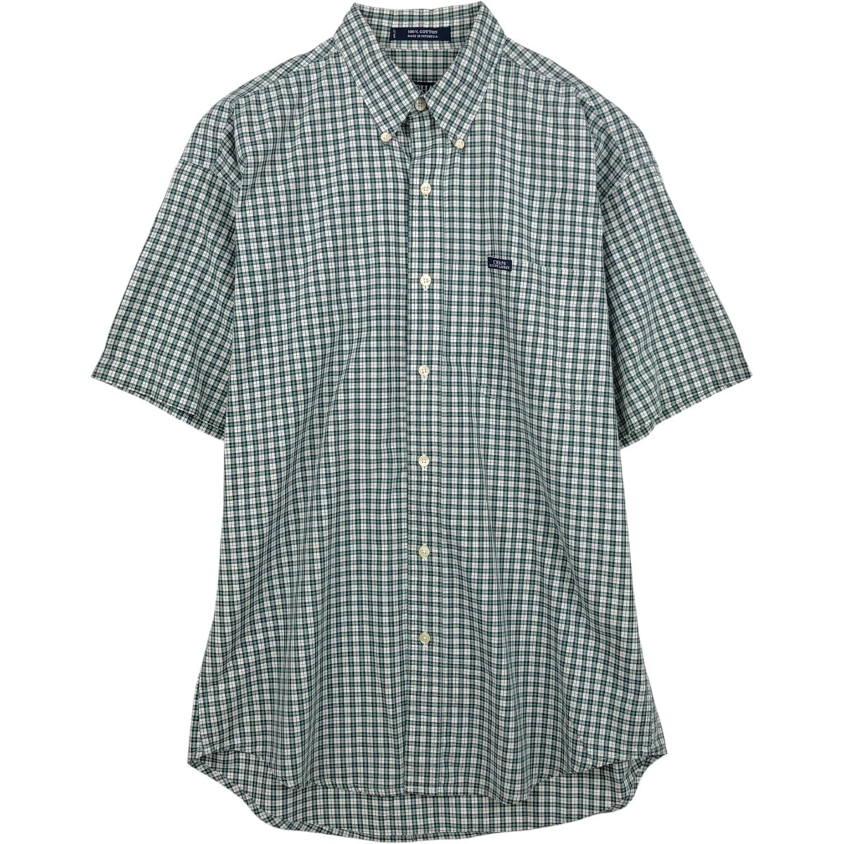 古着 ラルフローレン Ralph Lauren CHAPS チャップス 半袖 ボタンダウン チェックシャツ メンズM相当/eaa655851