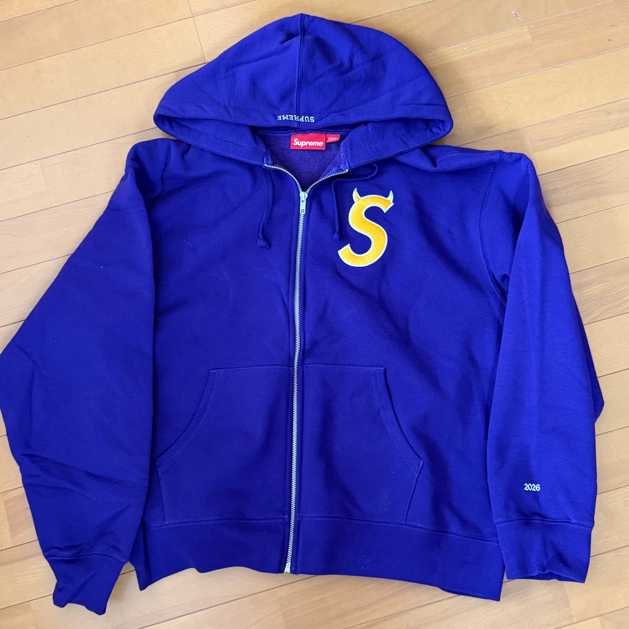 Supreme Devil S Logo Zip Up Hooded Sweatshirt "Purple"