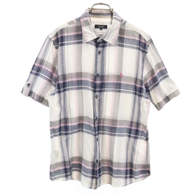 BURBERRY BLACK LABEL バーバリーブラックレーベル チェック柄 半袖 シャツ 3 グレー系 三陽商会