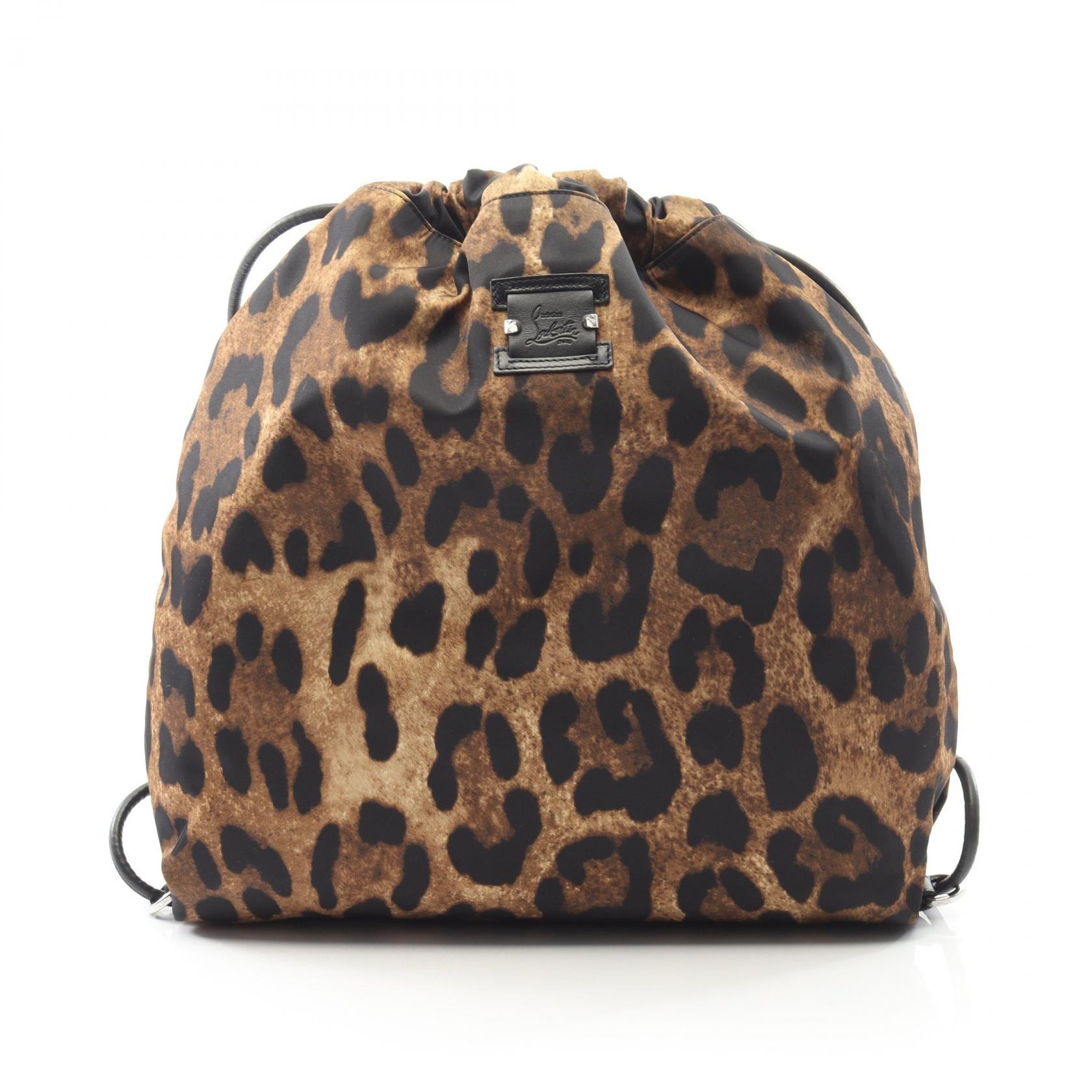 クリスチャンルブタン Christian Louboutin リュックサック バックパック バッグ ナイロン レザー メンズ レディース ブラウン系 / ブラック系 【中古】