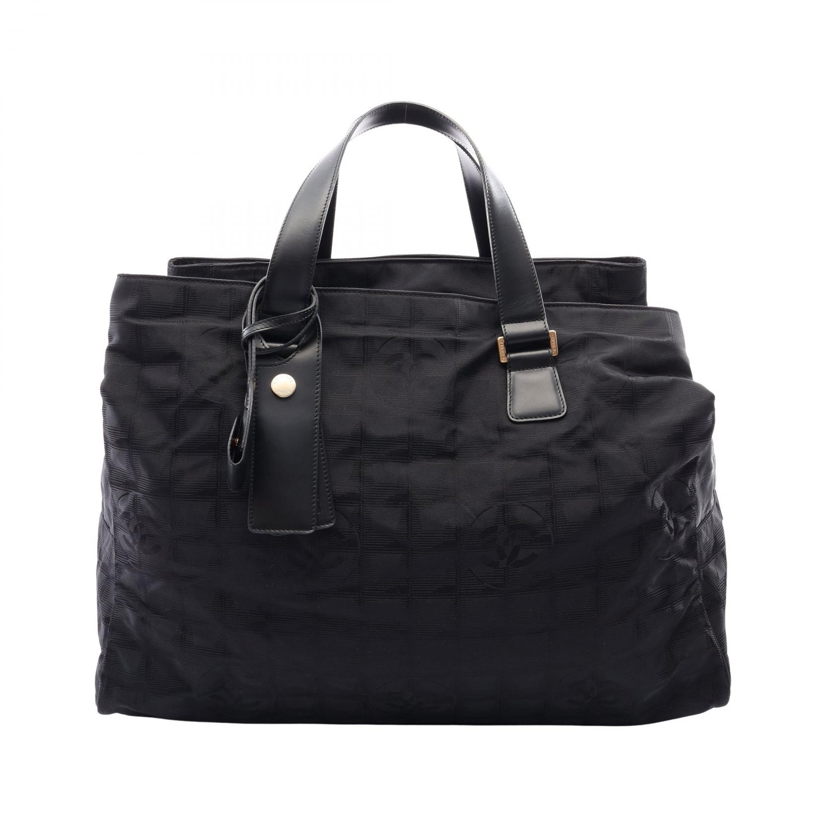 シャネル CHANEL ニュートラベルライン ボストンバッグ バッグ レザー ナイロンキャンバス レディース ブラック系 【中古】