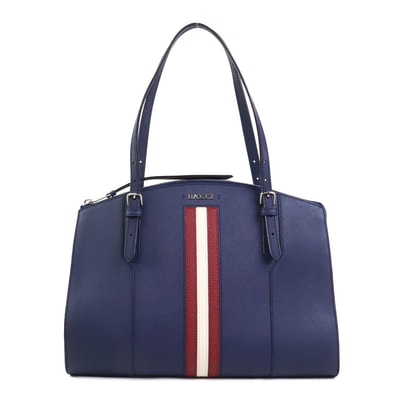 バリー BALLY ショルダーバッグ レザー ネイビー レディース【中古】 56284g