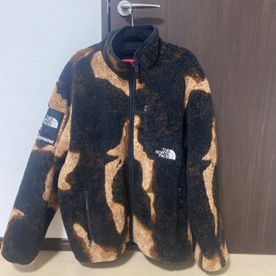 Supreme x The North Face Bleached Denim Print Fleece Jacket "Black"