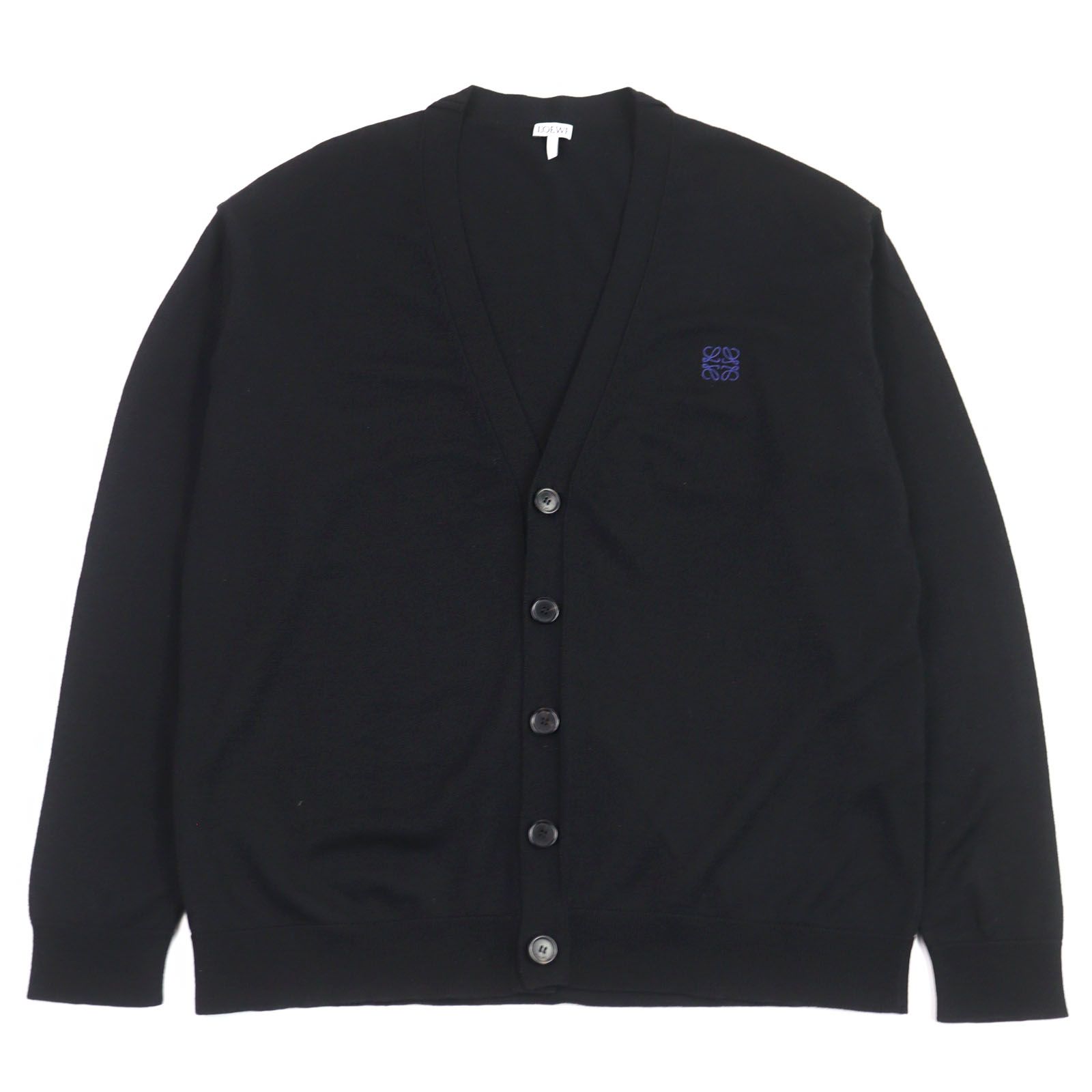 ロエベ カーディガン アナグラム刺繍 ブラック メンズ M Q825Y16K05