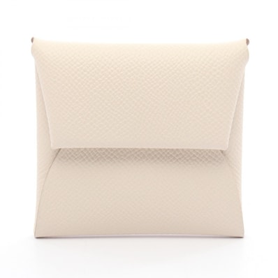 エルメス HERMES バスティア コインケース 財布 レザー ヴォーエプソン ヴォーエプソン クレ W刻印(2024年製造) レディース アイボリー系 【中古】